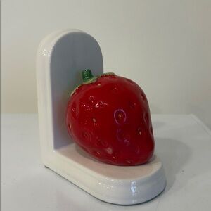 Charming Strawberry Bookend - Red and White